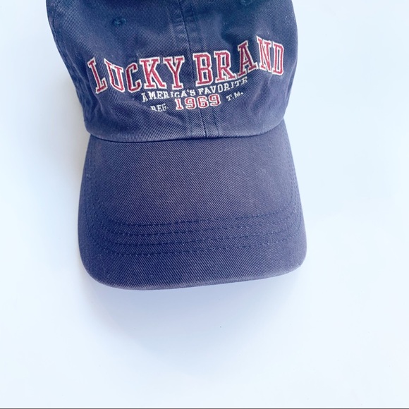 Early 2000s Lucky Brand Navy Blue Baseball Cap - Picture 3 of 8